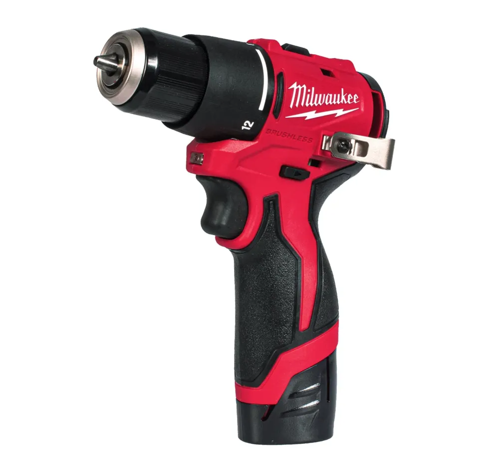 Broca de percussão subcompacta M12 + Bateria 2Ah + Carregador + Mala Milwaukee M12 BLPDRC-202C