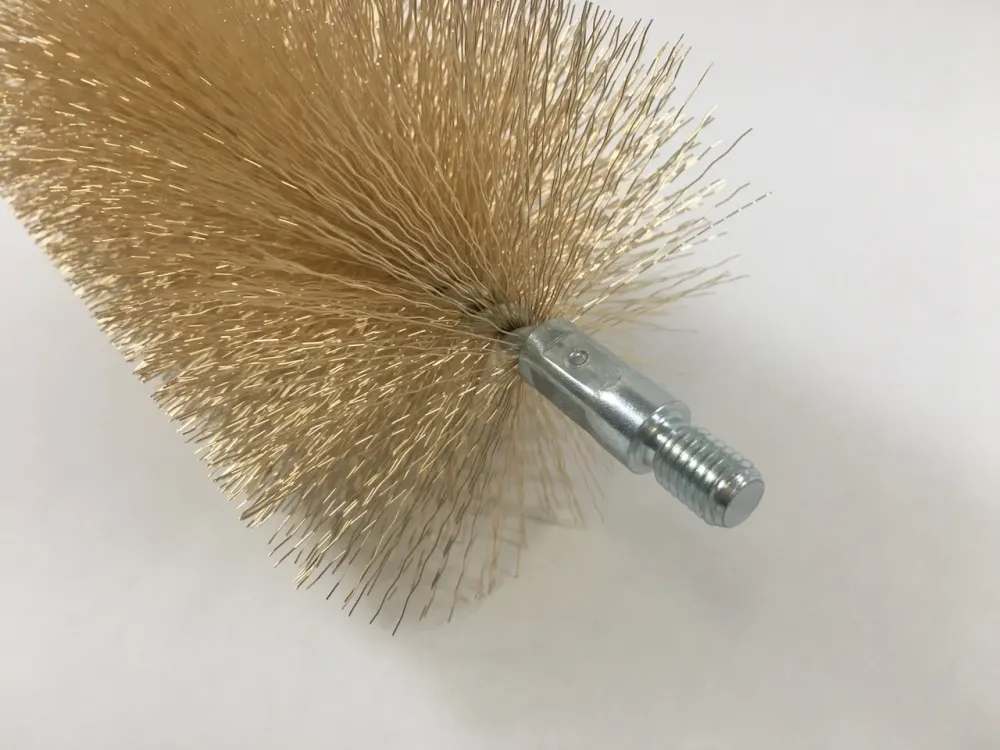 Cabeç de escova de 100 mm de tubo -escova de ço com fio externo M10