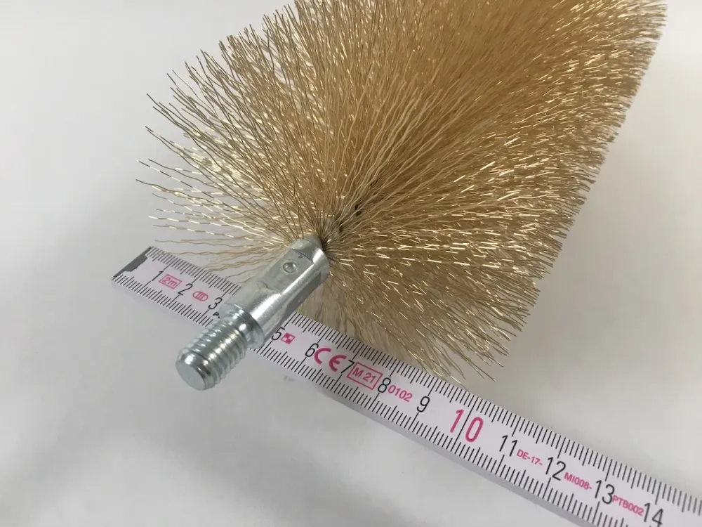 Cabeç de escova de 100 mm de tubo -escova de ço com fio externo M10