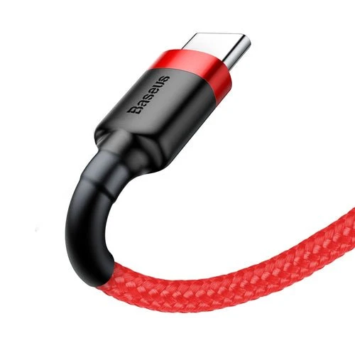 Cabo Baseus Cafule nylon USB / USB-C QC3.0 2A 2M vermelho