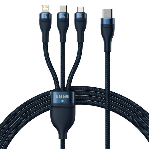 Cabo Baseus Flash II 4 em 1 USB-C/ 100W 1,5m azul