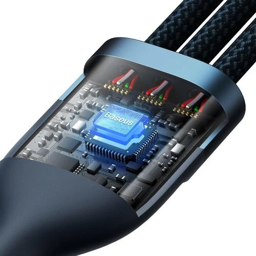 Cabo Baseus Flash II 4 em 1 USB-C/ 100W 1,5m azul