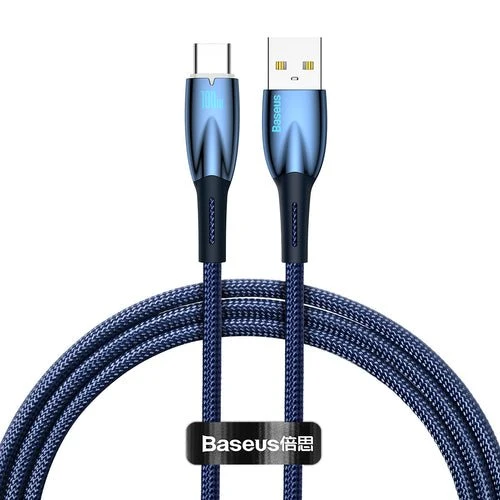 Cabo Baseus Glimmer USB-/USB-C 100W, 1m, azul