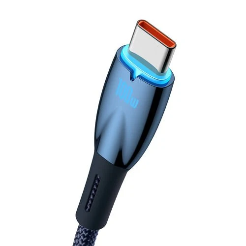 Cabo Baseus Glimmer USB-/USB-C 100W, 1m, azul