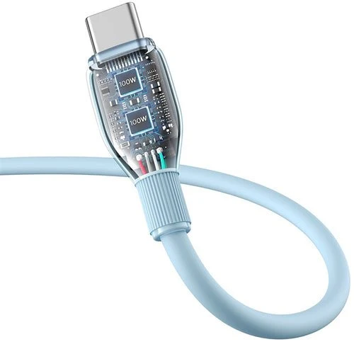 Cabo Baseus Pudding 100 W USB-/USB-C 2 m - Azul