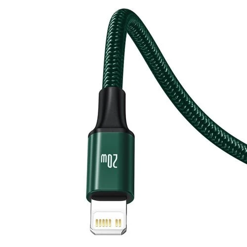 Cabo Baseus Rapid 3 em 1 USB-C/Lightning/micro USB 20W PD 1,5m - verde