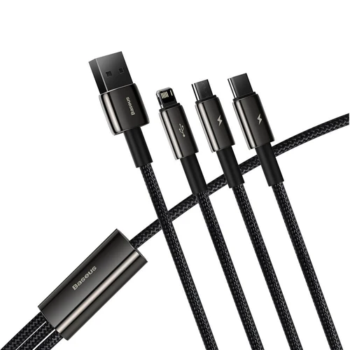 Cabo Baseus Tungsten 3 em 1 (USB/USB-C/Lightning/micro USB)