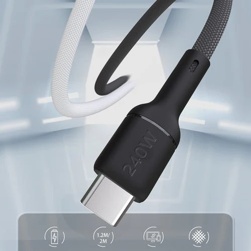 Cabo Dudao L9C Max 240W PD USB-C 1,2 m - Preto