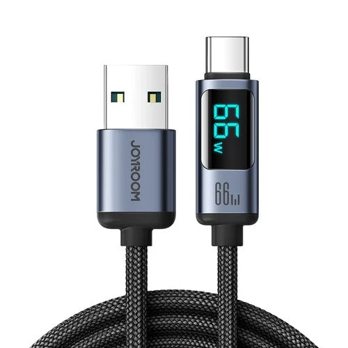 Cabo Joyroom A16 USB-C/, 66 W, 1,2 m, indicador LED - Preto