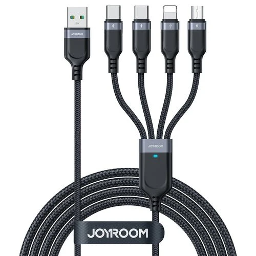 Cabo Joyroom S-A18 4-em-1 USB- para vários, 1,2 m - preto