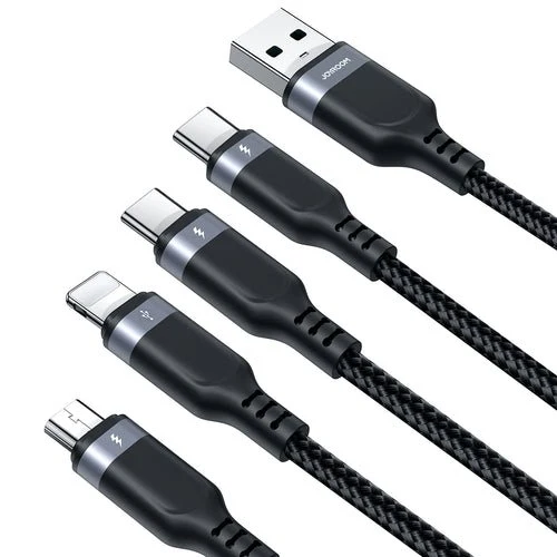 Cabo Joyroom S-A18 4-em-1 USB- para vários, 1,2 m - preto