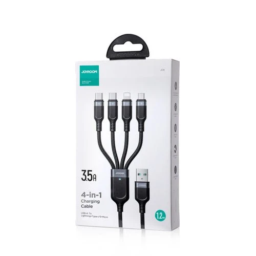 Cabo Joyroom S-A18 4-em-1 USB- para vários, 1,2 m - preto