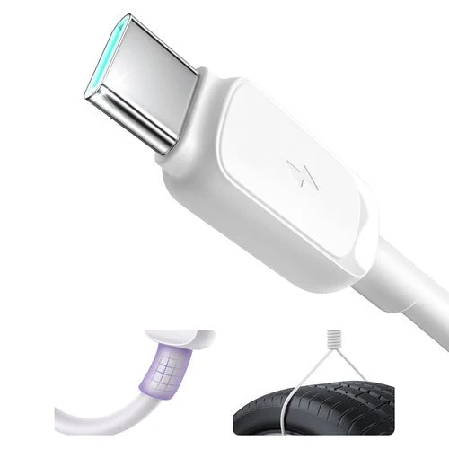 Cabo Joyroom série A14 USB-/USB-C 3A 1,2 m - Branco