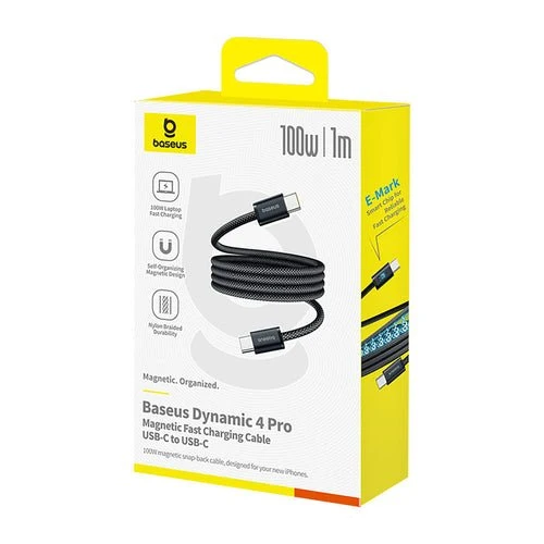 Cabo USB-C Baseus Dynamic 4 Pro 100 W 1 m - Preto