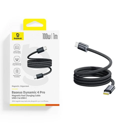 Cabo USB-C Baseus Dynamic 4 Pro 100 W 1 m - Preto