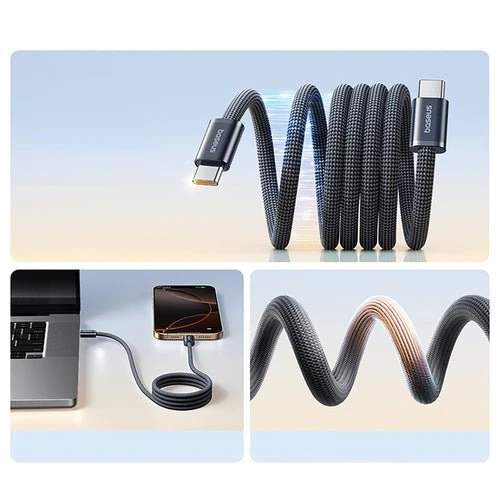 Cabo USB-C Baseus Dynamic 4 Pro 100 W 1 m - Preto