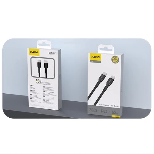 Cabo USB-C Dudao L9C 65 W - 2 m - Preto