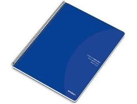 Caderno espiral Ambar A4 80f 70g Capa Azul pautado