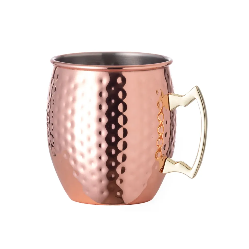 Caneca Indya 500ml em ço Inox com Revestimento de Cobre