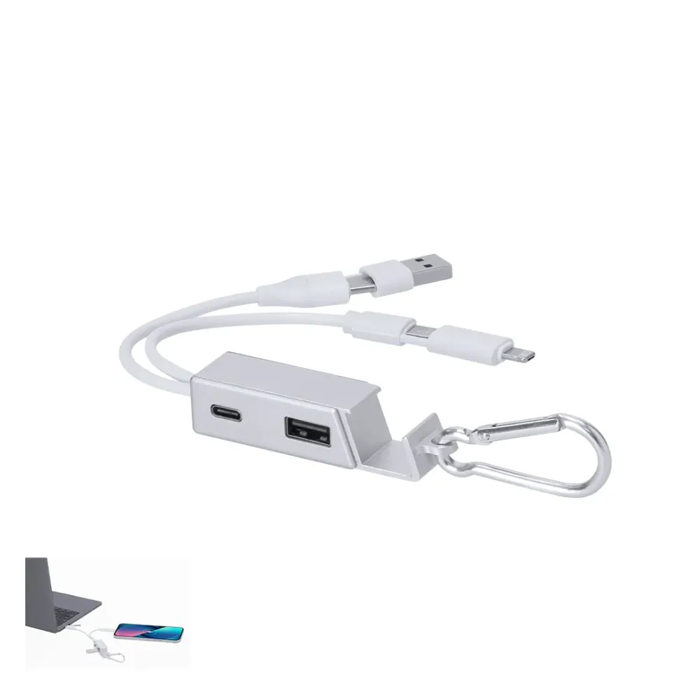 Carregador USB 'Leony' em Alumínio Reciclado Dual Output