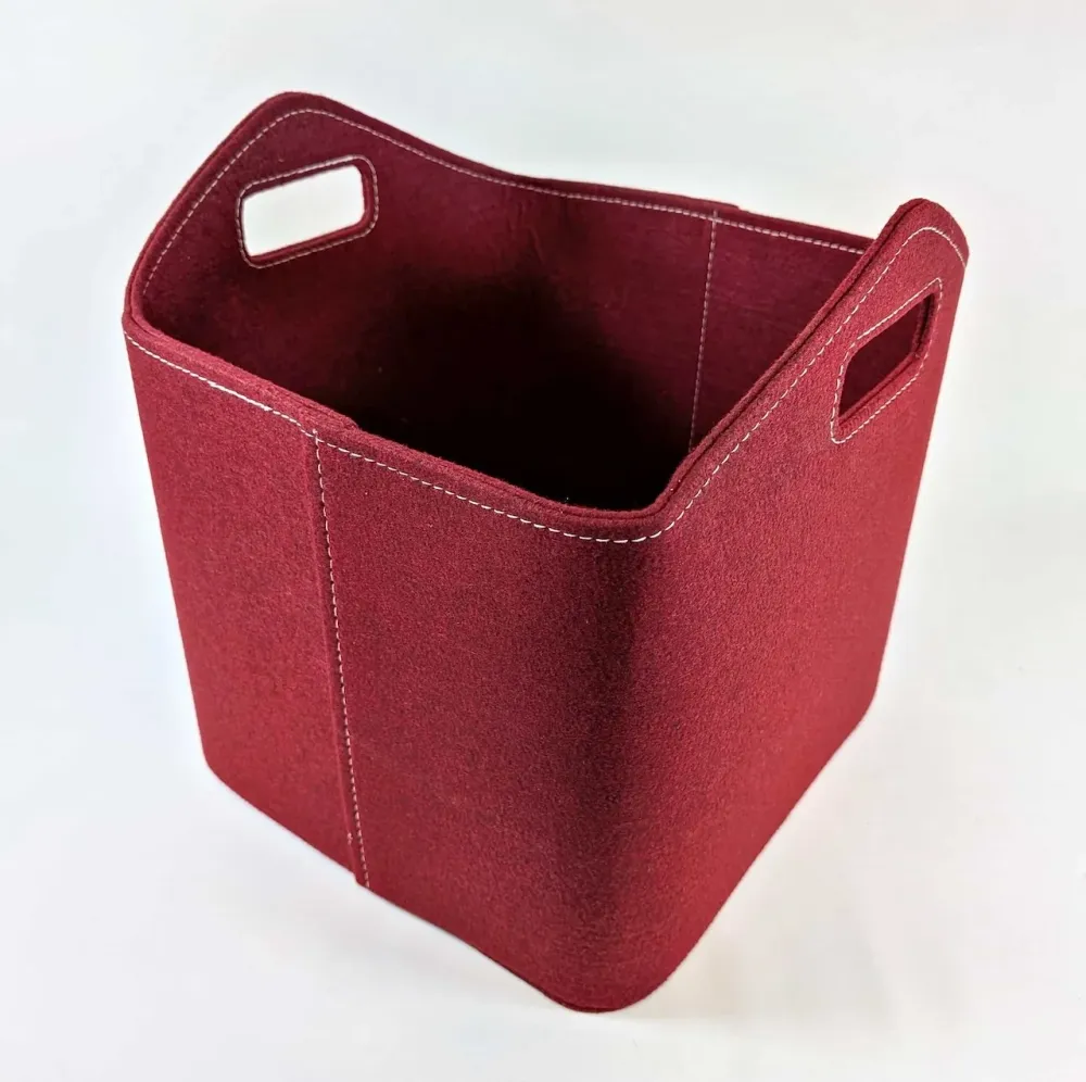 Cesta de lenha de alta qualidade feita de feltro vermelho