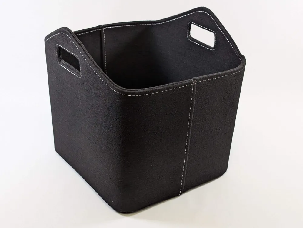 Cesta de lenha de alta qualidade feita de feltro preto antracite