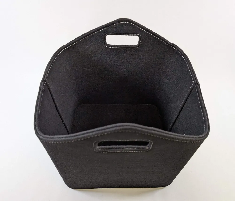 Cesta de lenha de alta qualidade feita de feltro preto antracite