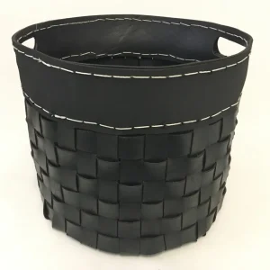 Cesto de madeira reciclado feito de pneus/borracha reciclados e entrançados 42cm