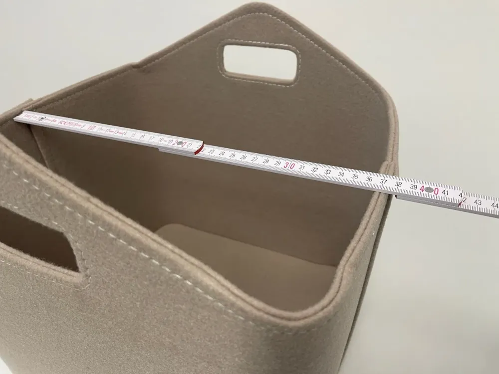 Cesto para lenha de alta qualidade em feltro bege