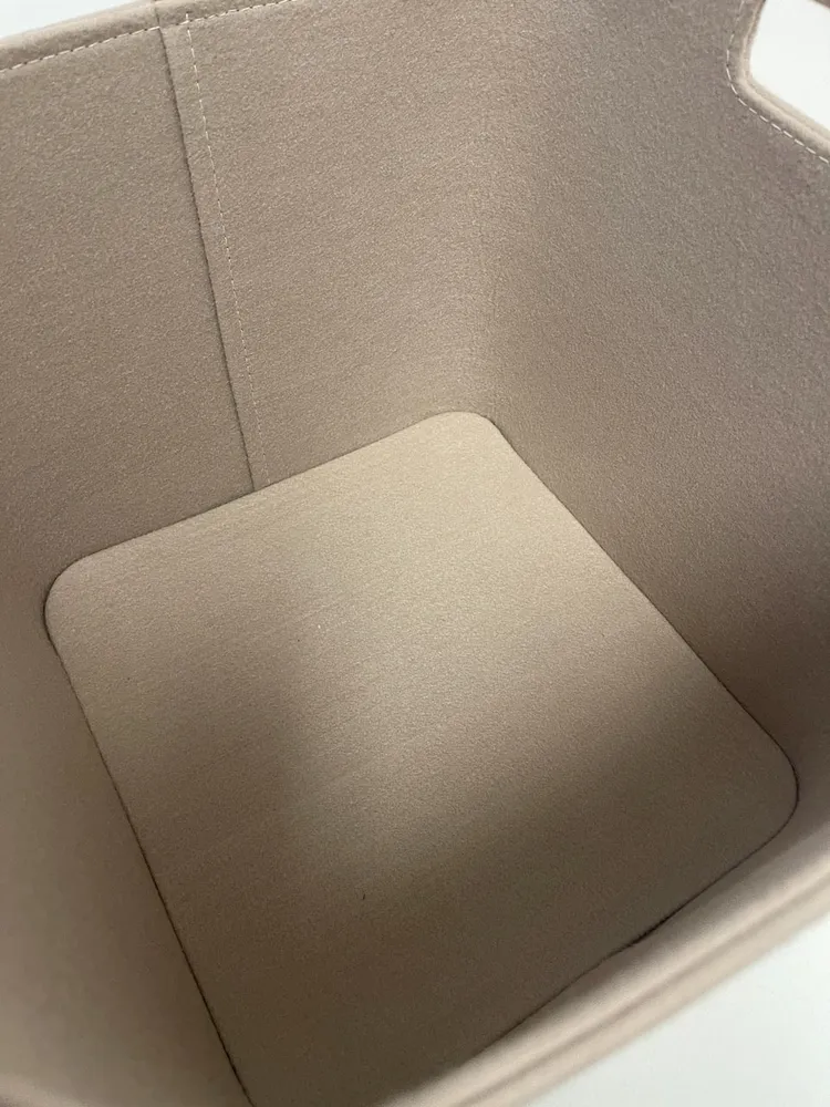 Cesto para lenha de alta qualidade em feltro bege