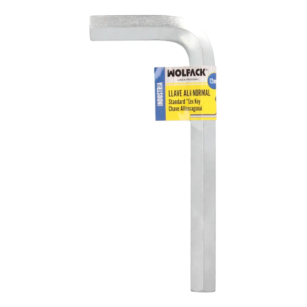 Chave Allen profissional padrão em ço cromo vanádio, 12,0 mm. Chave sextavada, chave Allen para oficina mecânica, chave Al...