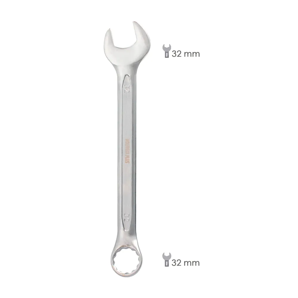 Chave Combinada Plus 32x32 ço Cromo Vanádio DIN 3113. Chave de Boca Dupla, Chave Fixa, Chave Estrela