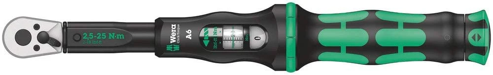 Chave dinamométrica com catraca reversível 2,5-25Nm Wera Click-Torque 6 ref.075605