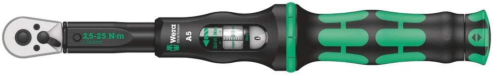 Chave dinamométrica com catraca reversível 2,5-25Nm Wera Click-Torque 5 ref.075604