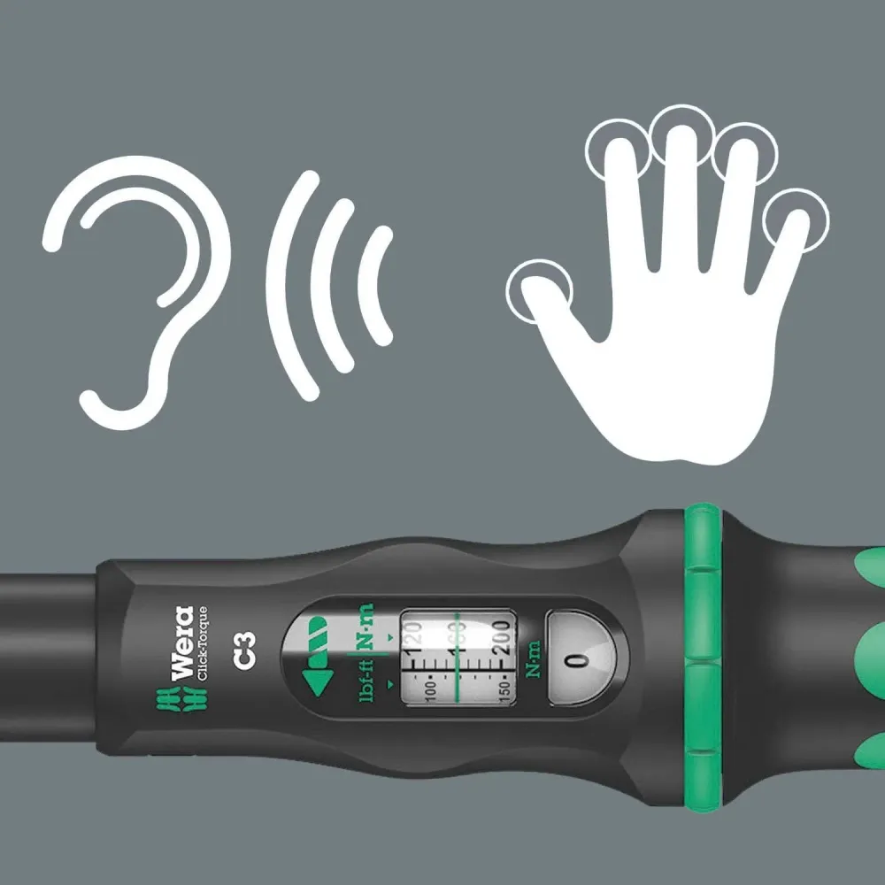 Chave dinamométrica com catraca reversível 40-200Nm Wera Click-Torque C 3 ref.075622