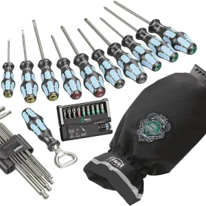 Chave de fenda e conjunto de bits em ço inoxidável 32 peças Wera Icebreaker 134023