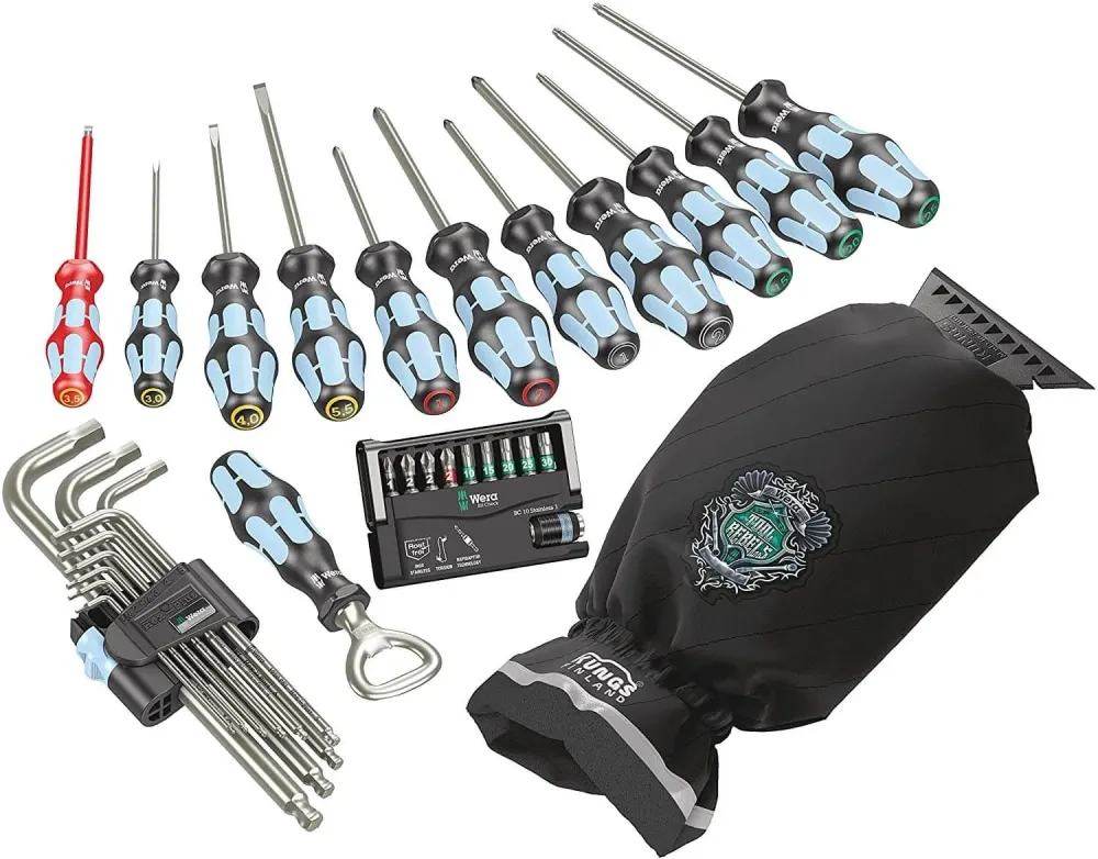 Chave de fenda e conjunto de bits em ço inoxidável 32 peças Wera Icebreaker 134023