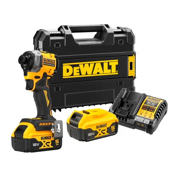 Chave de fendas compacta de impacto sem escovas XR 18V LI-ION 5Ah DCF850P2T