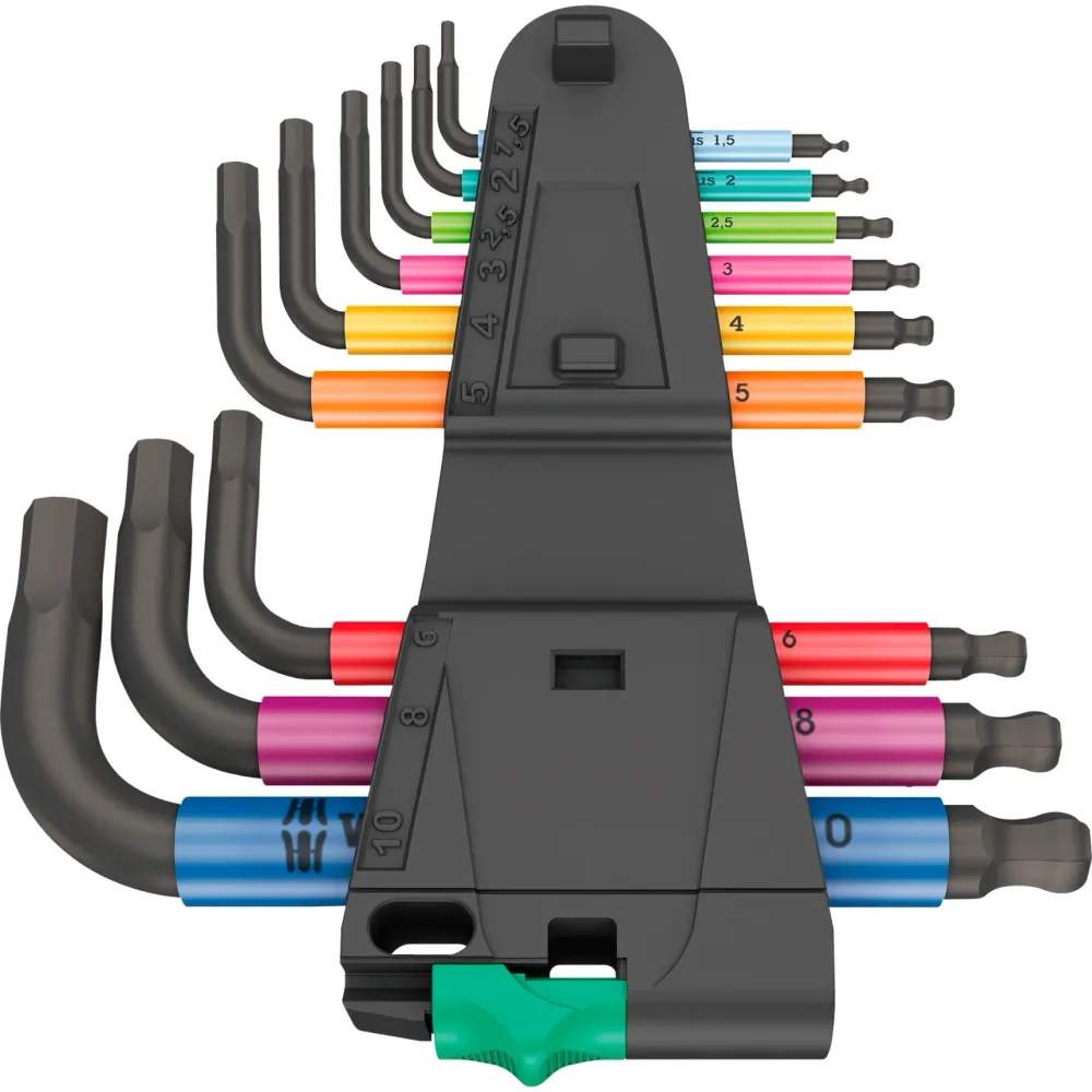 Chave hexagonal chave em L métrica Wera com 9 peças 1,5-10 mm