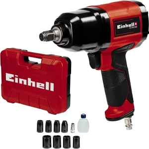 Chave de impacto pneumática 1/2 340Nm com 8 tomadas e caixa de transporte Einhell TC-PW 340