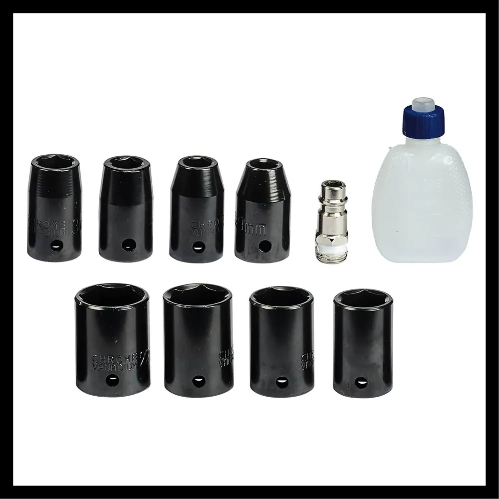 Chave de impacto pneumática 1/2 340Nm com 8 tomadas e caixa de transporte Einhell TC-PW 340