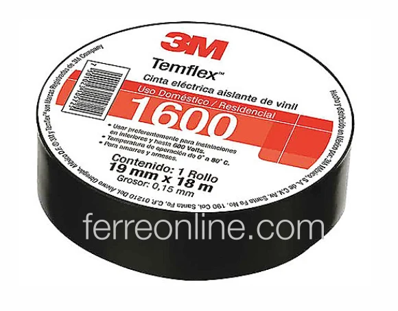 CINTA DE AISLAR NEGRA 3M TEMFLEX 1600