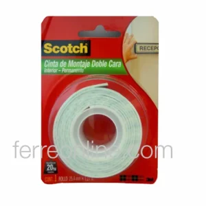 CINTA DE MONTAJE 25MM X 1.27M 3M SCOTCH 114