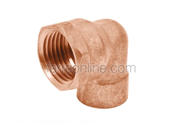 CODO COBRE ROSCA INTERIOR 13MM 1/2" X 90