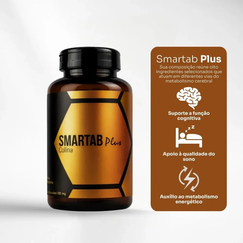 Colina - Smartab Plus 60 cápsulas: Fórmula Inteligente para uma Mente Mais Ágil e Focada - 600mg