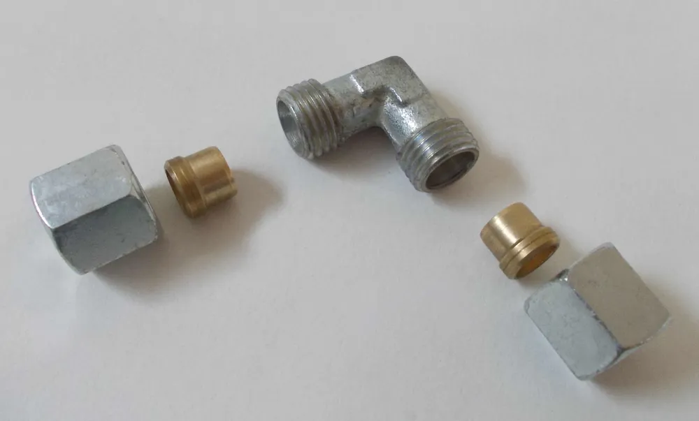 Conexão de parafuso ângulo W-8 para estragar os tubos de cobre 8mm
