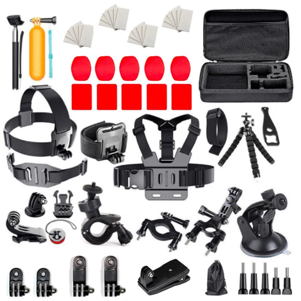 Conjunto de acessórios universais 63 em 1 para câmaras desportivas GoPro DJI