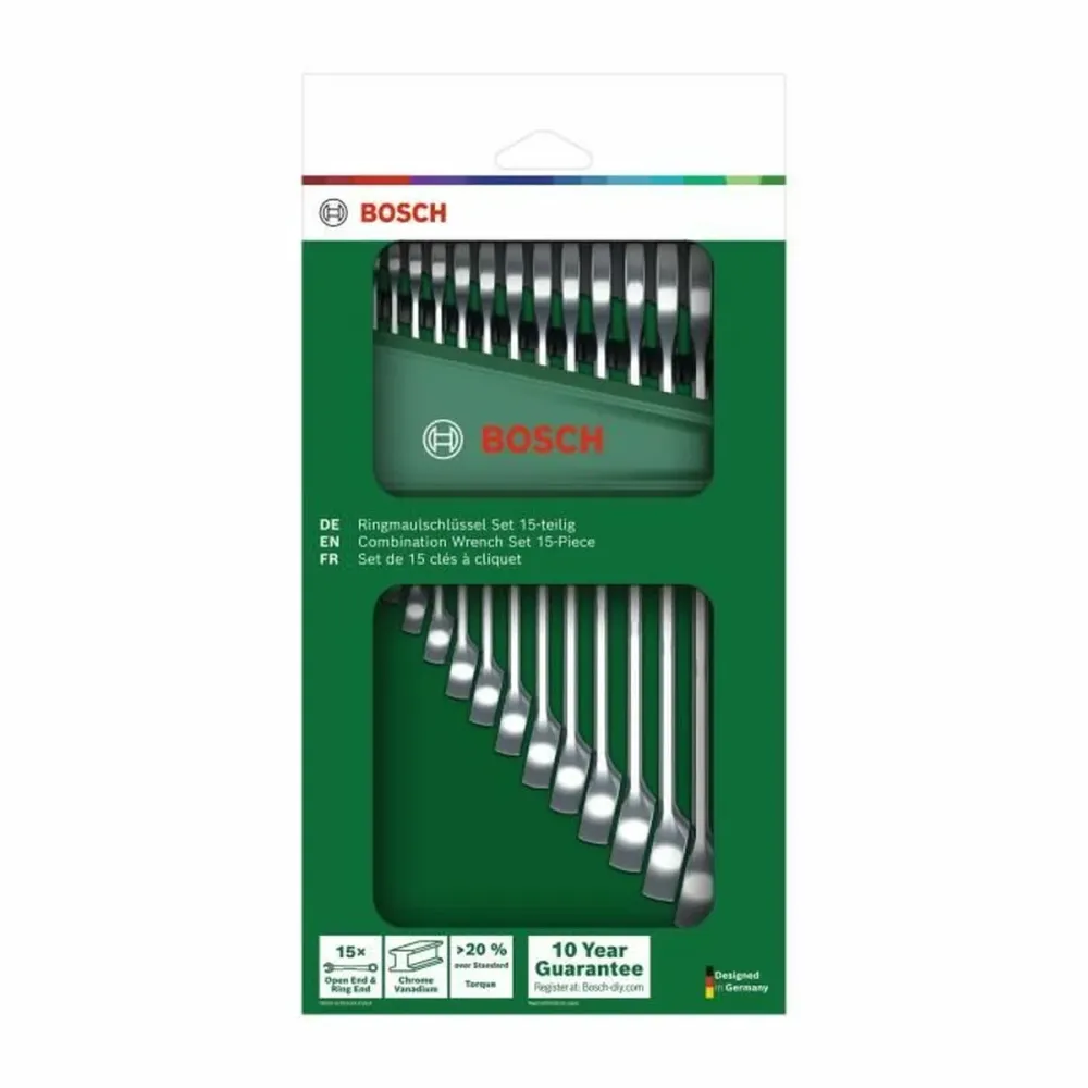 Conjunto de chaves combinadas BOSCH 6-21 mm 15 Peças