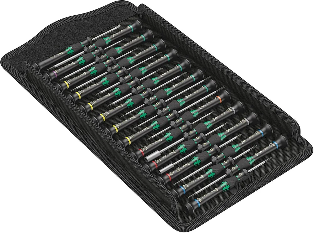 Conjunto de chaves de fendas para aplicações electrónicas 25 peças Wera Kraftform Micro Big Pack 1 ref.134000