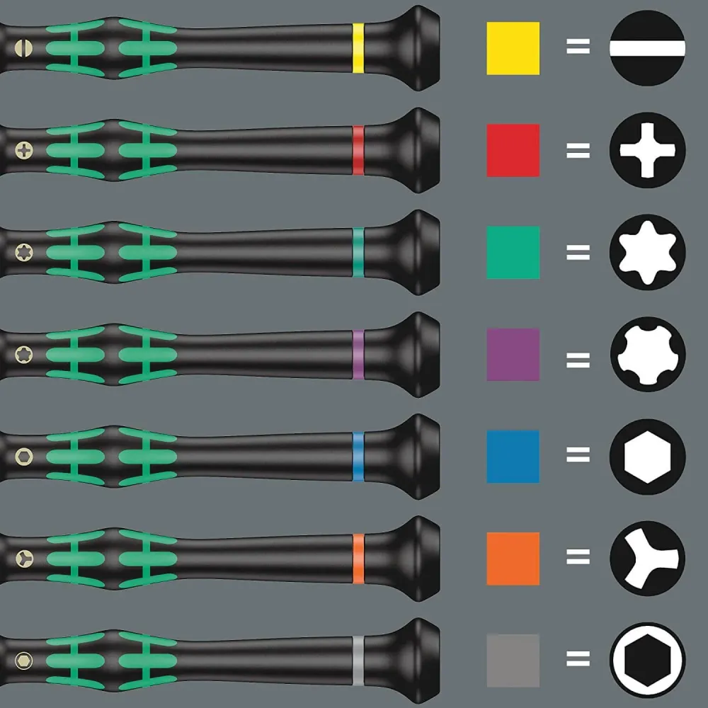 Conjunto de chaves de fendas para aplicações electrónicas 25 peças Wera Kraftform Micro Big Pack 1 ref.134000